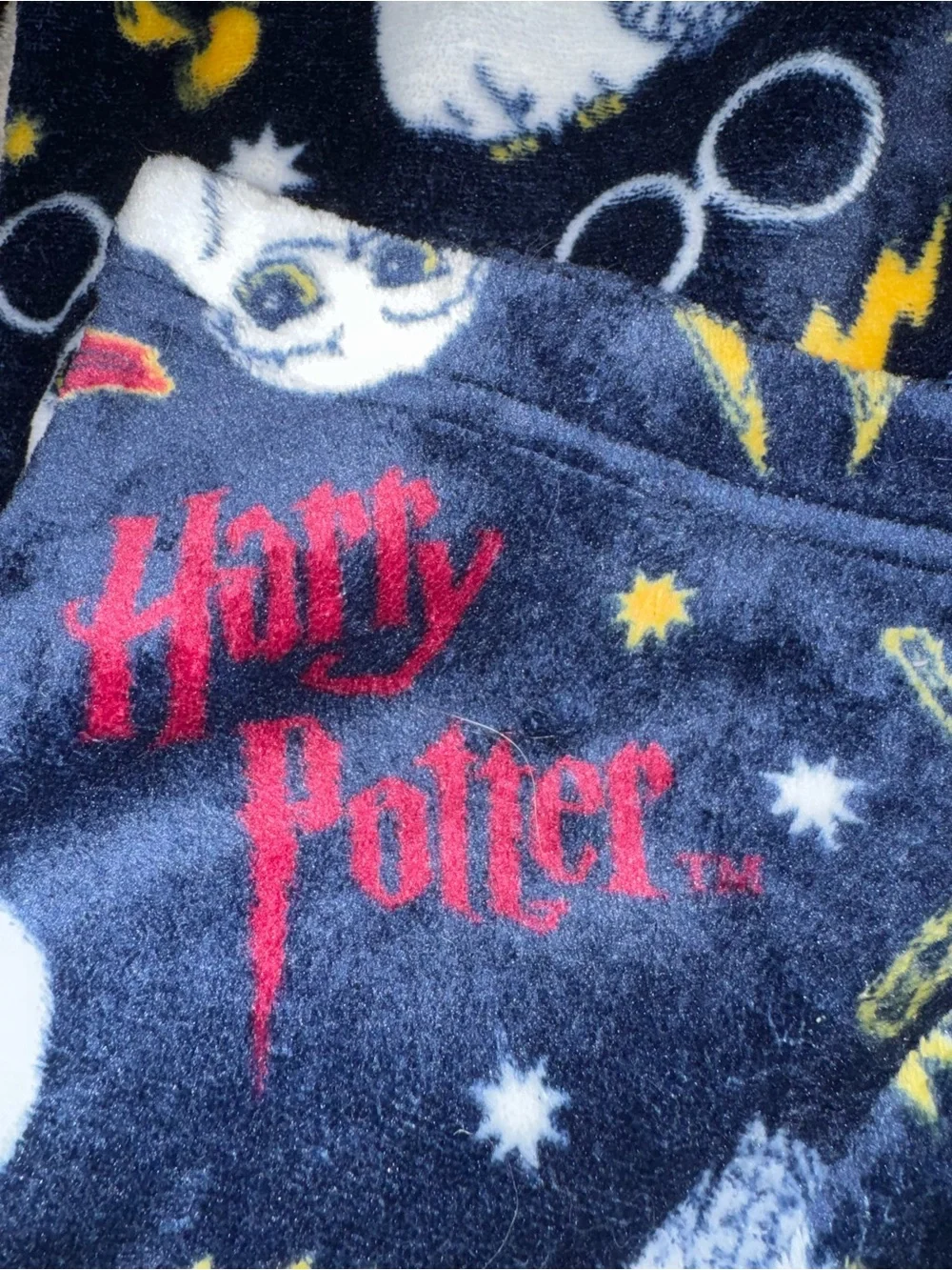 Warner Bros. Plush Drawstring Bag - Navy with White Owl & Yellow Accents
